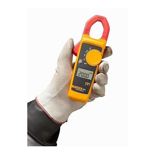  Fluke 302+ Digital Clamp Meter, 30mm Jaw, Measures AC Current to 400A, Measures AC/DC Voltage to 600V, Resistance, Continuity, and Capacitance Measurements, includes 2 Year Warranty