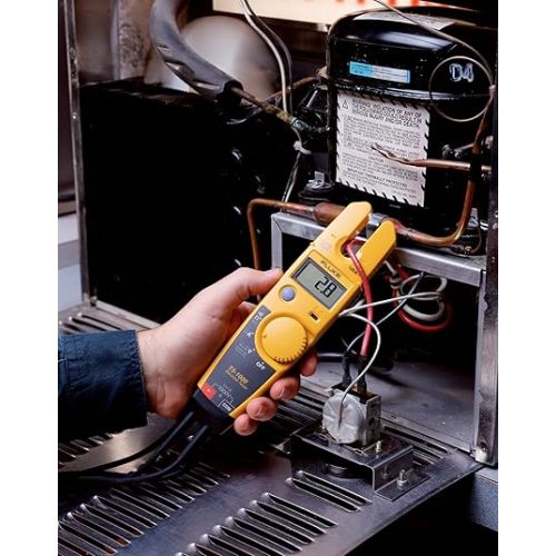  Fluke T5-1000 Voltage, Continuity and Current Tester, OpenJaw Design For Current Measurements Without Metallic Contact, Includes Detachable Slim Reach Probe Tips, Auto Selects AC or DC Voltage