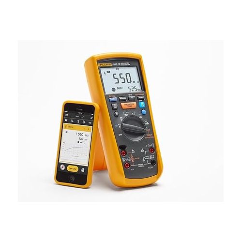  Fluke 1587 FC 2-in-1 Insulation Multimeter, True-RMS, Selectable Insulation Test Voltages Up To 1000 V, Pi/DAR Timed Ratio Tests, Measures Frequency, Includes Low-Pass Filter For Motor Drive VFD