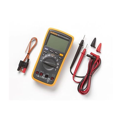  Fluke 17B+ Digital Multimeter, for Electrical Applications, Measures AC/DC Voltage 100V, Current Measurements to 10A, Resistance, Continuity, Diode, Capacitance, Frequency, and Temperature Testing