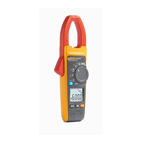  Fluke 375 FC True-RMS AC/DC Clamp Meter, Measures AC/DC Current To 600 A and AC/DC Voltage To 1000 V, CAT III 1000 V, CAT IV 600 V Safety Rating, Includes Batteries and Soft Carrying Case