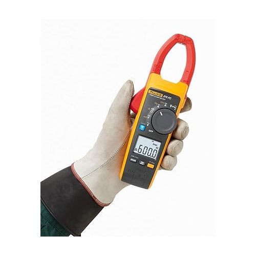  Fluke 375 FC True-RMS AC/DC Clamp Meter, Measures AC/DC Current To 600 A and AC/DC Voltage To 1000 V, CAT III 1000 V, CAT IV 600 V Safety Rating, Includes Batteries and Soft Carrying Case