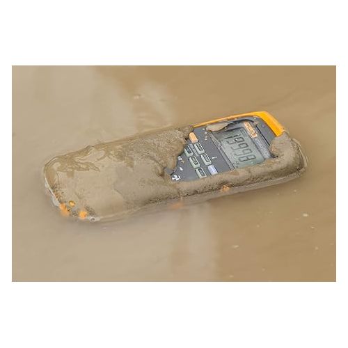  Fluke 87V MAX True-RMS Digital Multimeter, Rugged, Waterproof and Dustproof IP67 Rated, Up to 800 Hour Battery Capacity, Built-In Thermometer, Withstands Drops Up To 13 Feet, Includes TL175 Test Leads