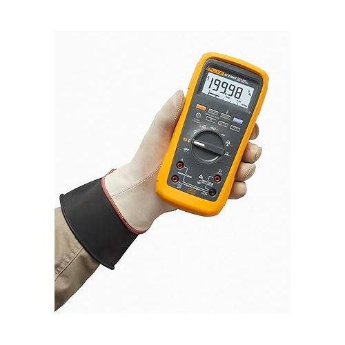  Fluke 87V MAX True-RMS Digital Multimeter, Rugged, Waterproof and Dustproof IP67 Rated, Up to 800 Hour Battery Capacity, Built-In Thermometer, Withstands Drops Up To 13 Feet, Includes TL175 Test Leads