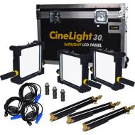 Fluotec CineLight Color30 1x1 DMX LED Panel & Accessories Bundle (3-Pack, V-Mount)