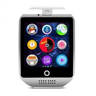 Fly Smart Watch Frame Stick Card Dial Phone Surface Screen Can Synchronize Android Bluetooth Mobile Phone New Choice Watch (Color : White)