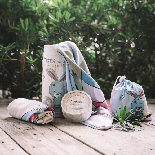  Fly Muslin Swaddle Blankets Gift Set for Girls, Boys + Bonus Pouch, Unisex Design, Set of 2 Baby...