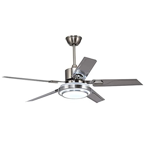  Fly Cat-Horse Outdoor Ceiling Fan, Remote Control Farmhouse Ceiling Fan with 5 Reversible Stainless Steel Ceiling fan with LED Light for Pavilion, Warehouse Industrial Ceiling Fan