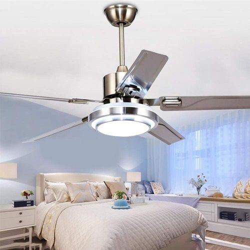  Fly Cat-Horse Outdoor Ceiling Fan, Remote Control Farmhouse Ceiling Fan with 5 Reversible Stainless Steel Ceiling fan with LED Light for Pavilion, Warehouse Industrial Ceiling Fan