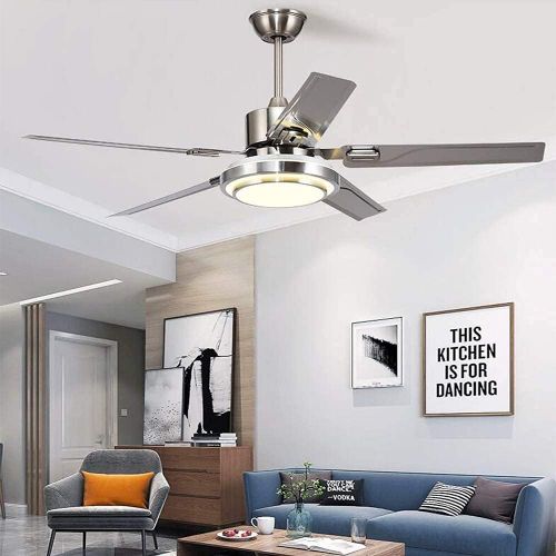  Fly Cat-Horse Outdoor Ceiling Fan, Remote Control Farmhouse Ceiling Fan with 5 Reversible Stainless Steel Ceiling fan with LED Light for Pavilion, Warehouse Industrial Ceiling Fan