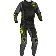 Fly Racing 2023 Kinetic Jet Black/Olive Green/Hi-Vis Adult Moto Gear Set - Pant and Jersey Combo