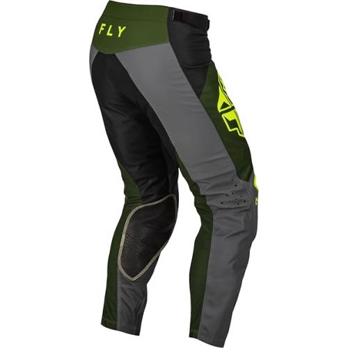  Fly Racing 2023 Kinetic Jet Black/Olive Green/Hi-Vis Adult Moto Gear Set - Pant and Jersey Combo