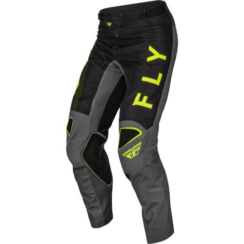  Fly Racing 2023 Kinetic Jet Black/Olive Green/Hi-Vis Adult Moto Gear Set - Pant and Jersey Combo