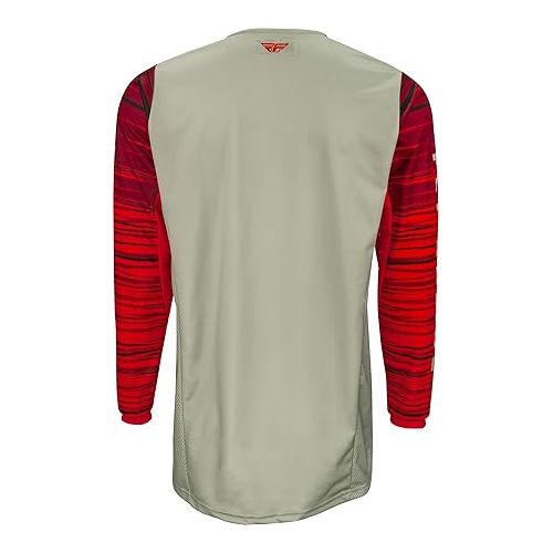  Fly Racing 2022 Kinetic Jersey - Wave (SMALL) (GREY/RED)