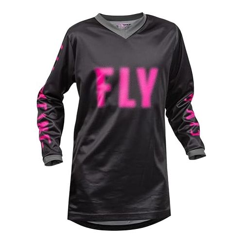  Fly Racing 2023 Youth F-16 Black/Pink Moto Gear Set - Pant and Jersey Combo