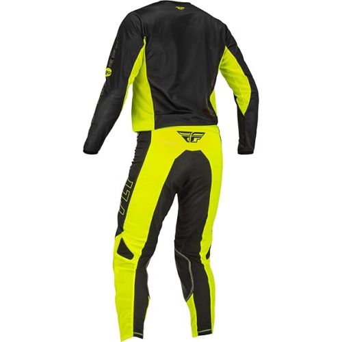  Fly Racing 2023 Kinetic Mesh Hi-Vis/Black Adult Moto Gear Set - Pant and Jersey Combo