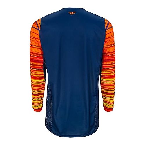  Fly Racing 2022 Kinetic Jersey - Wave (SMALL) (NAVY/ORANGE)