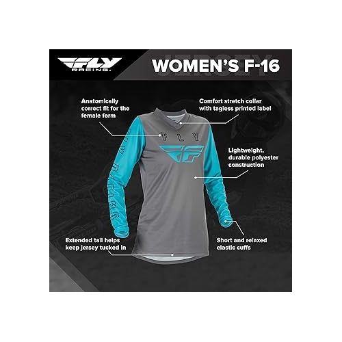  Fly Racing Women's F-16 Jersey Grey/Blue