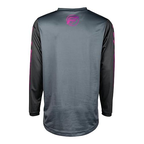  Fly Racing F-16 Youth Jersey (Grey/Charcoal/Pink, Youth Medium)