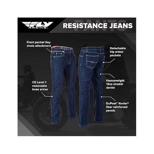  Fly Racing Resistance Jeans Men's Street Motorcycle Pants