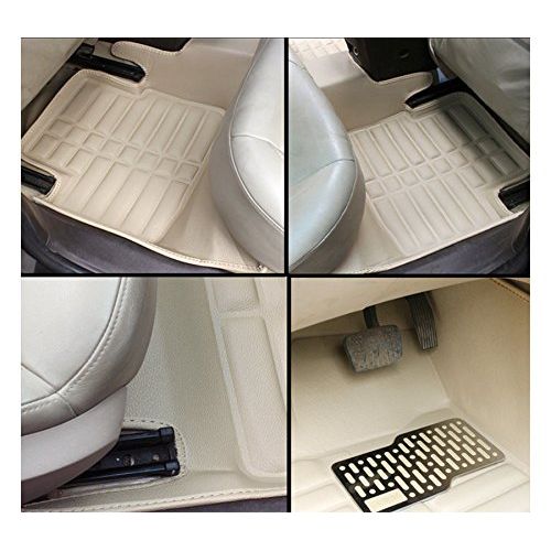  Fly5D Car Floor Mats Front & Rear Liner Auto Mat Carpet for Chevrolet Sail 2009-2014 (Chevrolet Sail 2009-2014, Beige)