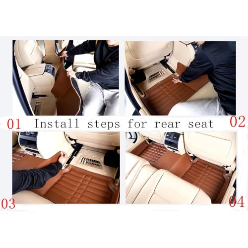  Fly5D Car Floor Mats Front & Rear Liner Auto Mat Carpet for Chevrolet Sail 2009-2014 (Chevrolet Sail 2009-2014, Beige)