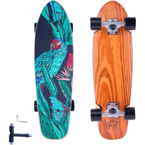  FlyBee Boards Flybee 28in Cruiser Stainwood Skateboard Complete,Short Board for Adult …