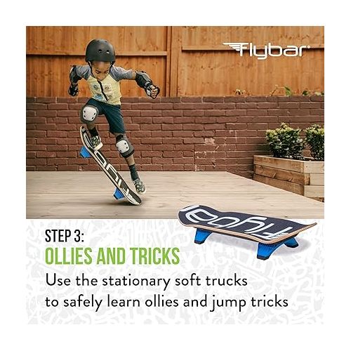  Flybar 3 in-1 Learn to Skate - Complete Skateboard for Beginners, Balance Board, Skateboard Accessories, Learn Skate Tricks Fast and Easy, Ollies, Backflips, Durable, Boys, Girls, Ages 6+, 100 lbs