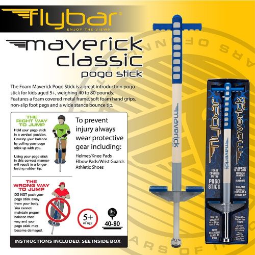  Flybar Foam Maverick Pogo Stick for Kids Ages 5+, Weights 40 to 80 Pounds by The Original Pogo Stick Company