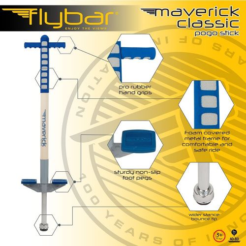  Flybar Foam Maverick Pogo Stick for Kids Ages 5+, Weights 40 to 80 Pounds by The Original Pogo Stick Company