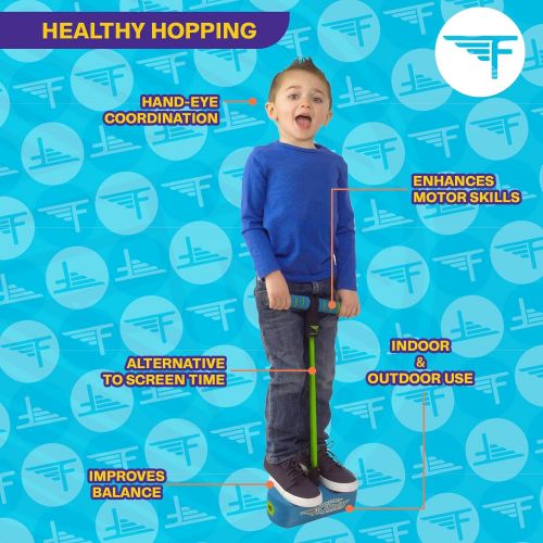  [아마존베스트]Flybar My First Foam Pogo Jumper for Kids Fun and Safe Pogo Stick, Durable Foam and Bungee Jumper for Ages 3 and up Toddler Toys, Supports up to 250lbs (Blue)