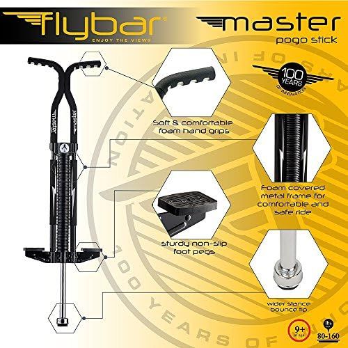  [아마존베스트]Flybar Foam Master Pogo Stick For Kids Boys & Girls Ages 9 & Up, 80 to 160 Lbs - Fun Quality Pogostick By The Original Pogo Stick Company