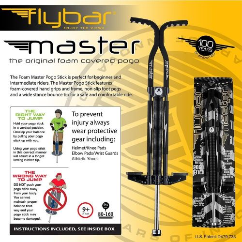  [아마존베스트]Flybar Foam Master Pogo Stick For Kids Boys & Girls Ages 9 & Up, 80 to 160 Lbs - Fun Quality Pogostick By The Original Pogo Stick Company