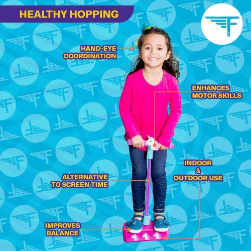  [아마존베스트]Flybar My First Pogo Pals Jumper for Kids Fun and Safe Pogo Stick for Toddlers, Durable Foam and Bungee Jumper for Ages 3 and up, Supports up to 250lbs (Unicorn)