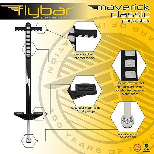  [아마존베스트]Flybar Foam Maverick Pogo Stick for Kids Ages 5+, Weights 40 to 80 Pounds by The Original Pogo Stick Company