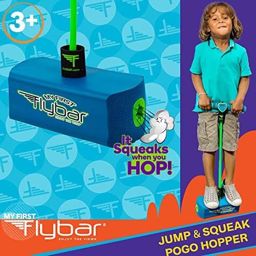  [아마존베스트]Flybar My First Foam Pogo Jumper Flashing LED Lights & Pogo Counter Safe Pogo Hopper Kids Ages 3 & up (Blue LED)