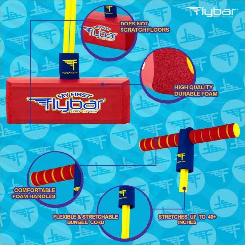  [아마존베스트]Flybar My First Foam Pogo Jumper for Kids Fun and Safe Pogo Stick for Toddlers, Durable Foam and Bungee Jumper for Ages 3 and up, Supports up to 250lbs (Red)
