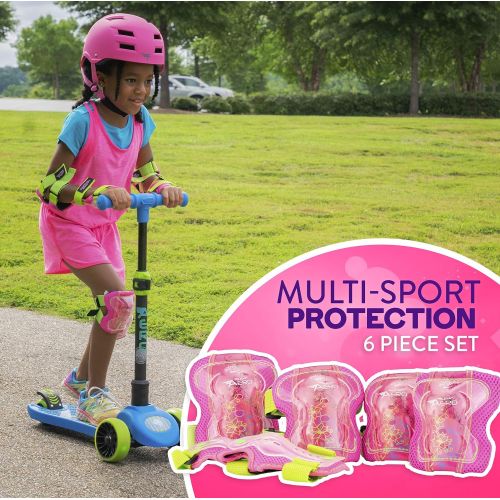  Flybar AERO Elbow, Knee and Wrist Guard Safety Set - Multi Sport Protection for Skateboarding, BMX, Pogoing, Inline Skating, Scooter  Junior Size Ages 5 to 10