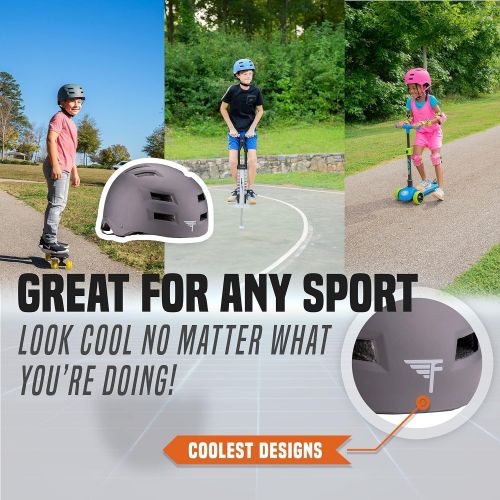  Flybar Skateboard Helmet- Dual Certified CPSC Multi-Sport Impact Protection for Youth and Adults for Bike, Inline and Roller Skating, Skateboarding, BMX, Scooter, and Sports Activi