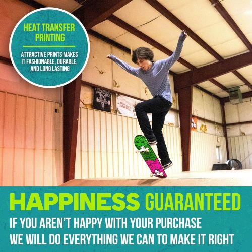  Flybar Skateboards for Beginners, Complete Standard 31 Inch Skateboard, 7 Ply Maple Wood, Pre Built 31” x 8” Concave Standard and Tricks Skateboard for Boys, Girls, Kids, Youth, Te