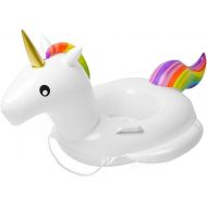 Flyboo Baby Pool Float Unicorn Toddlers Floaties Infant Inflatable Swimming Ring with Handles for Kids Aged 1-6 Years