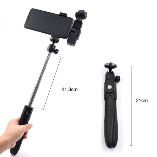  Flycoo2 Flycoo 63cm Teleskopstativ/Selfie-Stick + Handyhalterung fuer DJI OSMO Pocket Camera Holder Bracket Zubehoer