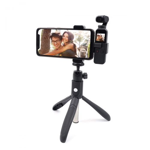  Flycoo2 Flycoo 63cm Teleskopstativ/Selfie-Stick + Handyhalterung fuer DJI OSMO Pocket Camera Holder Bracket Zubehoer