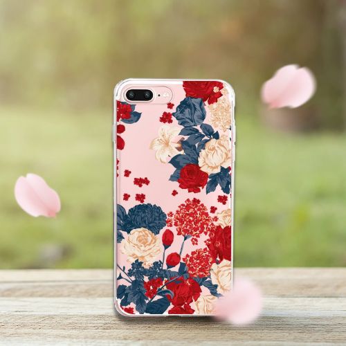  IPhone 7 Plus Case,Flyeri Crystal Summer Color Fashion Flowers Soft silicone TPU Ultra thin Phone case
