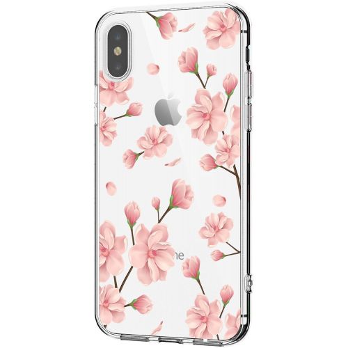  iPhone X Case,Flyeri Crystal Fashion Floral Pattern Transparent Clear Soft silicone TPU Ultra thin Phone cover back cases For apple iPhone X (1)