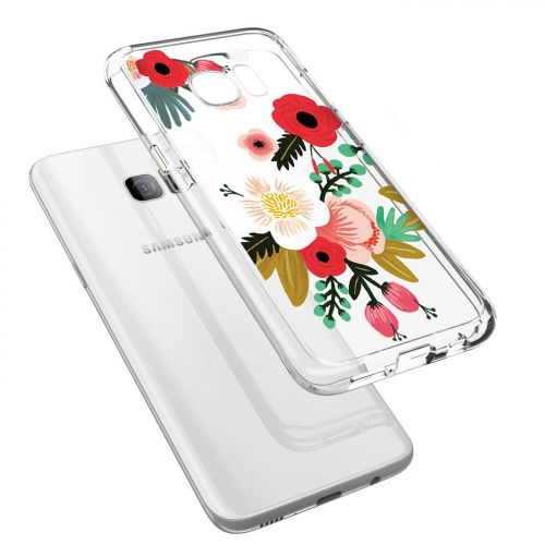  Samsung Galaxy S7 Case,Flyeri Floral Pattern Clear Soft TPU case for S7