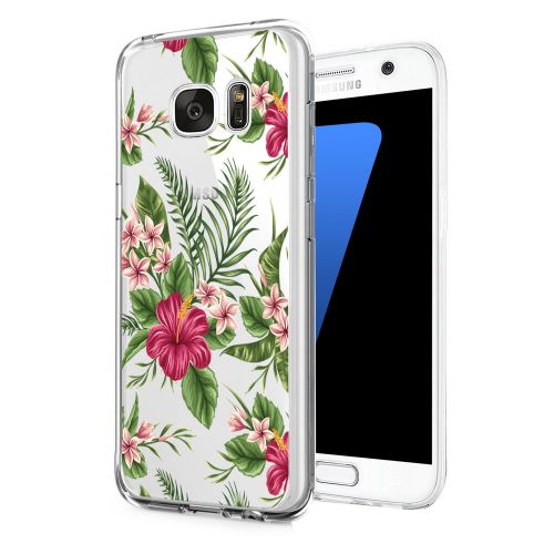  Samsung Galaxy S7 Case,Flyeri Floral Pattern Clear Soft TPU case for S7