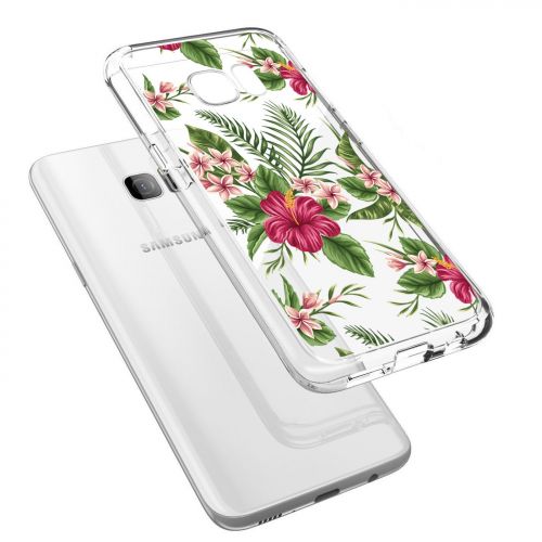  Samsung Galaxy S7 Case,Flyeri Floral Pattern Clear Soft TPU case for S7