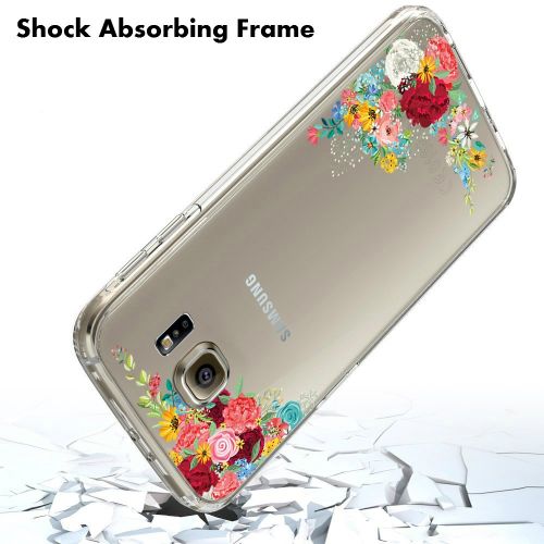  Samsung Galaxy S7 Case,Flyeri Floral Pattern Clear Soft TPU case for S7