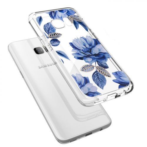  Samsung Galaxy S7 Case,Flyeri Floral Pattern Clear Soft TPU case for S7
